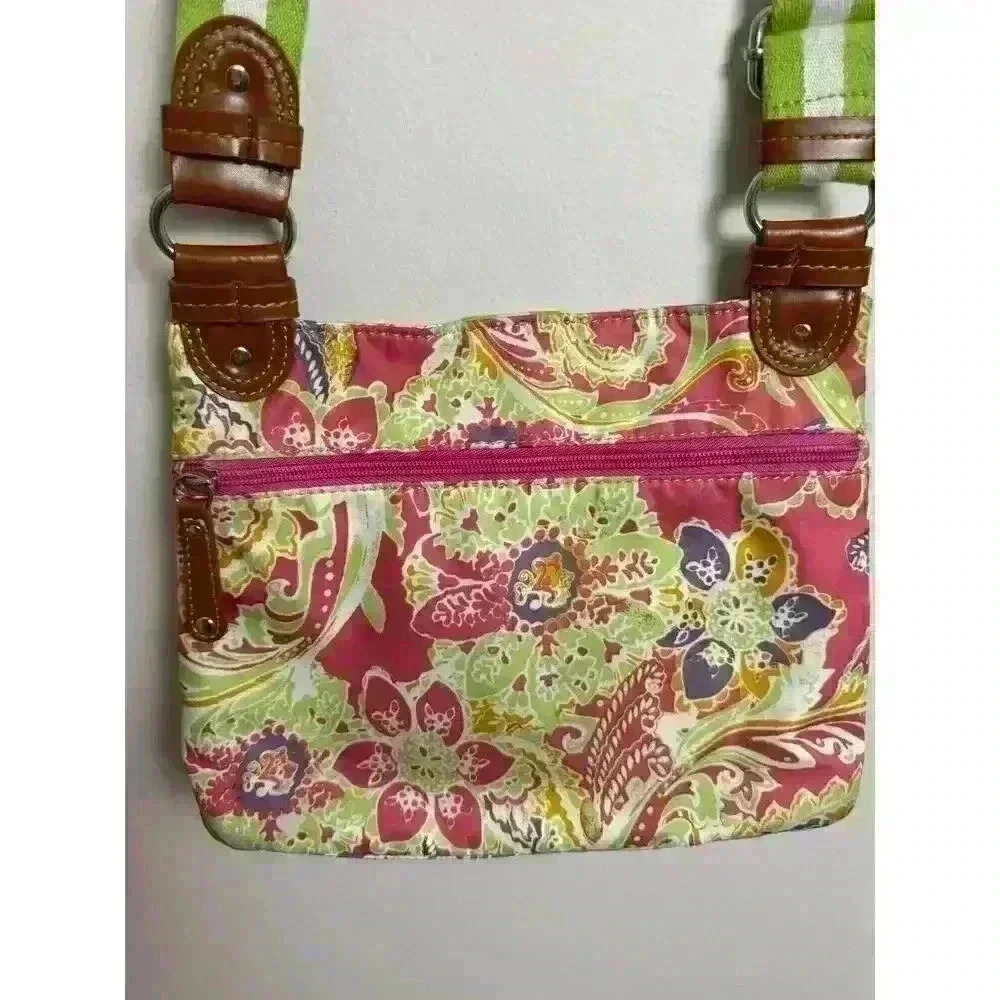 Tyler Rodan Womens Floral Pink Green Purple Purse Shoulder Bag Handbag Beautiful - Picture 5 of 8